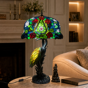 Vintage Tiffany Lamp, Handmade Desk Lamp, Floor Lamp, Stained Glass Lamp Shade, Victorian Home Decor, Gift for Mom, Handmade Home Decor