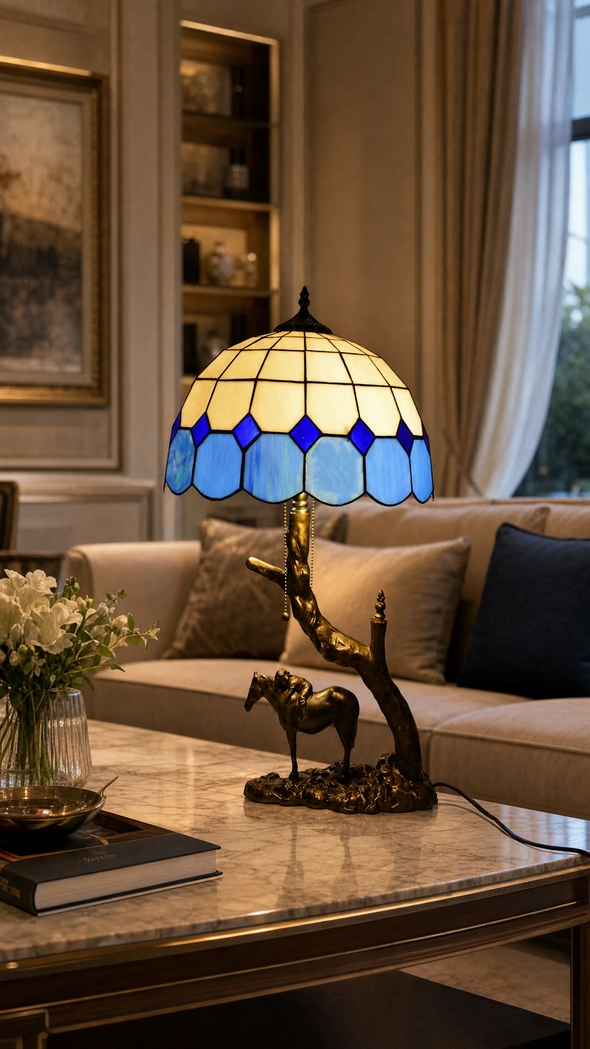 Vintage Tiffany Lamp, Handmade Desk Lamp, Floor Lamp, Stained Glass Lamp Shade, Victorian Home Decor, Gift for Mom, Handmade Home Decor