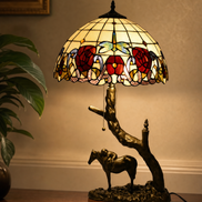 Vintage Tiffany Lamp, Handmade Desk Lamp, Floor Lamp, Stained Glass Lamp Shade, Victorian Home Decor, Gift for Mom, Handmade Home Decor