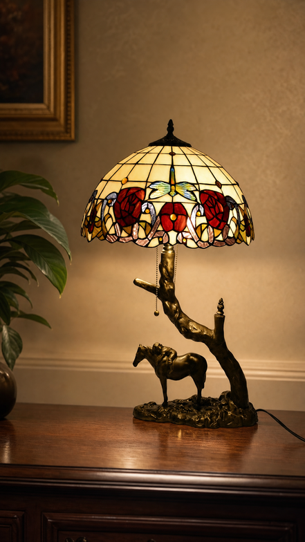 Vintage Tiffany Lamp, Handmade Desk Lamp, Floor Lamp, Stained Glass Lamp Shade, Victorian Home Decor, Gift for Mom, Handmade Home Decor