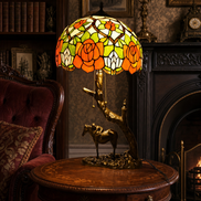 Vintage Tiffany Lamp, Handmade Desk Lamp, Floor Lamp, Stained Glass Lamp Shade, Victorian Home Decor, Gift for Mom, Handmade Home Decor